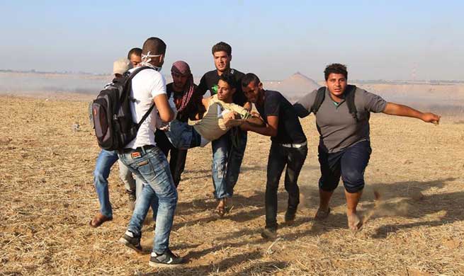 In pics: clashes on Gaza-Israel border, east of Khan Younis