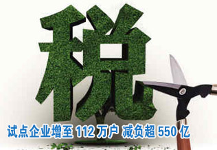 “營改增”試點企業增至112萬戶 減負超550億