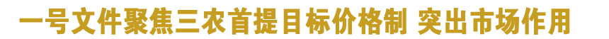 一號文件聚焦三農(nóng)首提目標(biāo)價格制 突出市場作用