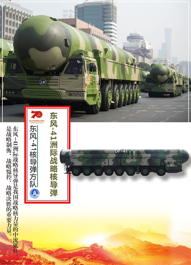 （圖表）[國慶70周年]東風-41核導彈方隊&mdash;&mdash;東風-41洲際戰略核導彈