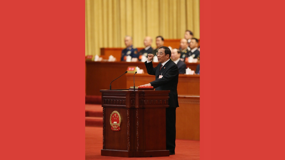 國家監察委員會主任楊曉渡進行憲法宣誓