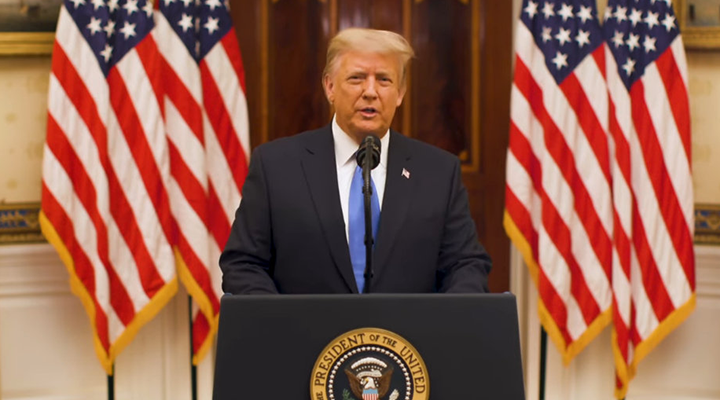 特朗普發(fā)表告別演講：譴責國會騷亂 祝愿新政府好運